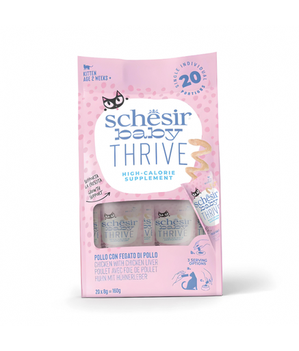 [SCINV25200104] Schesir Baby Thrive Mousse Kitten Chicken Growth Support Wet Cat Food Pouch 20x8g 160g