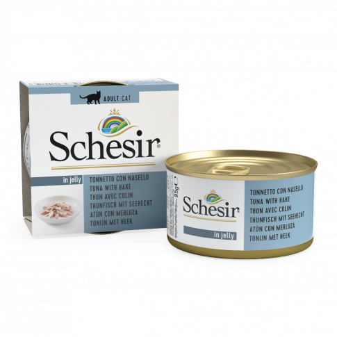 [C01064019] Schesir Can Jelly Tuna With Cod Delicious Wet Cat Food Can 85g