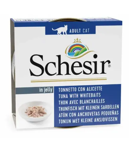 [C01064014] Schesir Cat Can Jelly Tuna with Whitebaits 85g