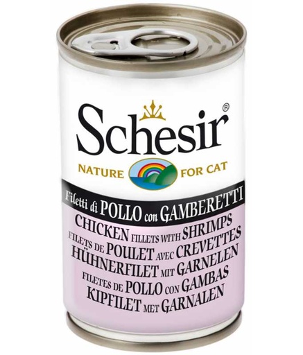 [C01064636] Schesir Can Wet Food Chicken With Shrimps Delicious & Natural Wet Cat Food Can 140g