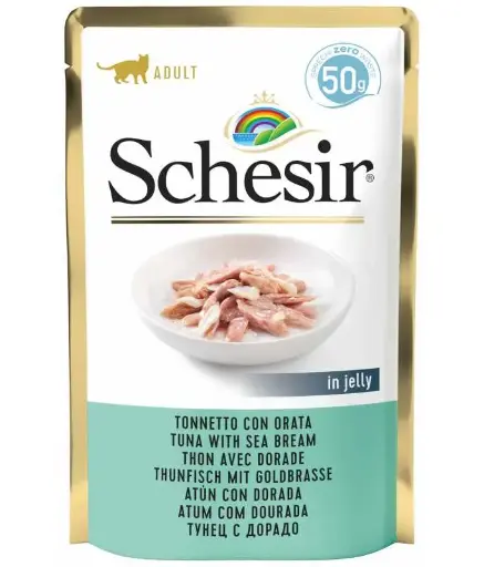 [C01064762] Schesir Pouch Wet Food Tuna With Seabream Delicious & Natural Wet Cat Food Pouch 50g