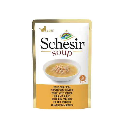 [C01064676] SchesirWetSoupChickenWithPumpkinHydrating&NutritiousWetCatSoupPouch85g
