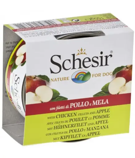 [C01064372] Schesir Chicken Fillets With Apple Wet Food Can 150g