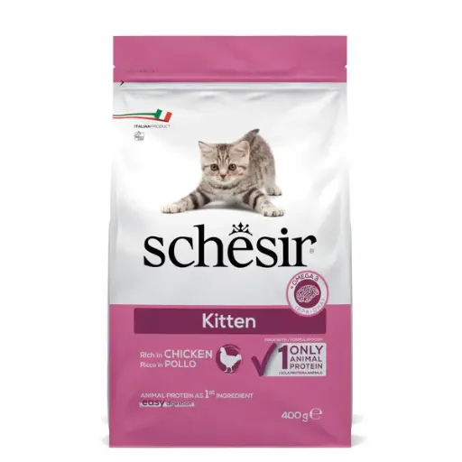 [C02044712] Schesir Dry Food Kitten Rich In Chicken Dry Cat Food Bag 400g