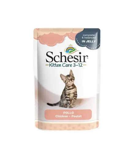 [C03070104] Schesir Kitten Care 3-12 in Jelly Chicken Pouch 85g 