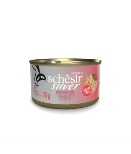 [SCINV21100103] Schesir Silver Mousse & Fillets Senior Cat Wholefood - Chicken With Duck 70g