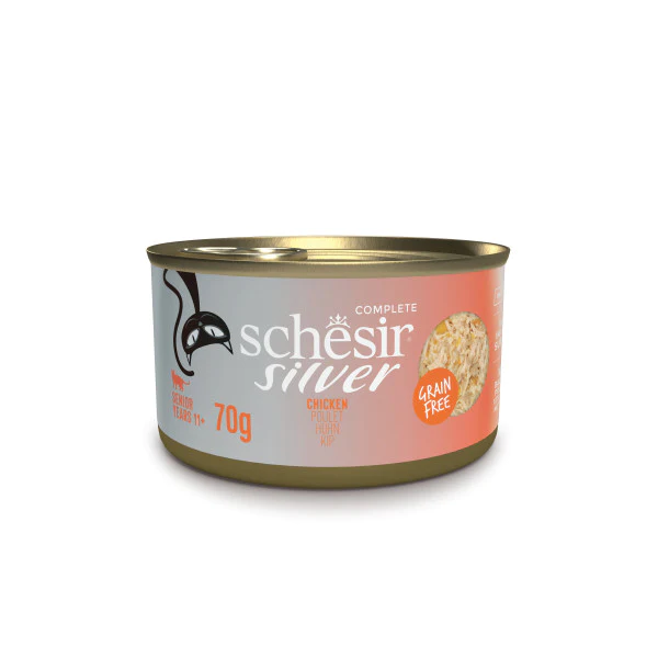 [SCINV21113003] Schesir Silver Senior Wholefood Chicken Natural & Wholesome Wet Cat Food Can 70g