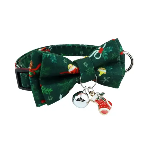 [CH-160184] SeasopetChristmasBawCollarGreen1x30cm