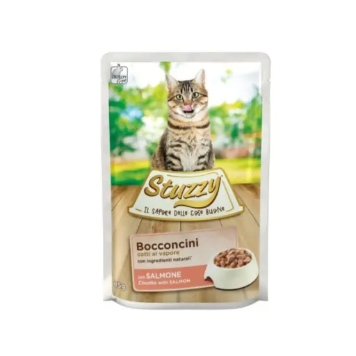 [C01043006] Stuzzy Chunks Salmon Wet Cat Food Pouch 85g