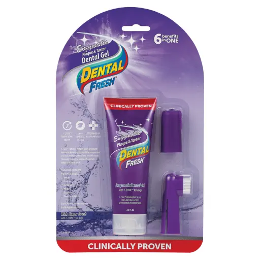 [FG00029] Synergy Labs Dental Fresh Enzymatic Plaque & Tartar Dental Gel with finger brush 2.5 oz - 70.87 g