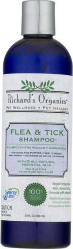 [FG00440] Synergy Labs Richard Organic Flea & Tick Shampoo - Dog 354mlVolume: 354ml 