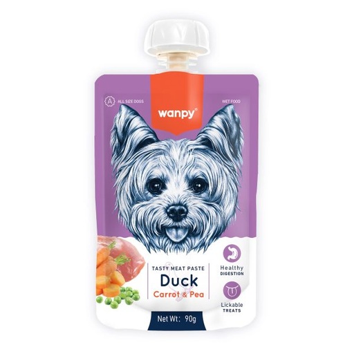 [RA-63] WANPY TASTY MEAT PASTE DUCK WITH CARROT &PEA FOR DOGS 90g 