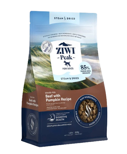 ZIWI Peak Steam & Dried Grass-Fed Beef with Pumpkin Recipe Dry Dog Food 800g