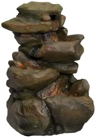 [ZMRR21E] Zoo Med Repti Rapids LED Rock Waterfall (Small) – 7.25"W x 5.5"D x 11"H Terrarium Decor with LED Lights