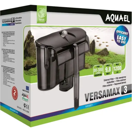 [AQ102389] Aquael VersaMax 3 External Filter [Max Flow: 1200l/h] For 80-300 Litres Aquarium