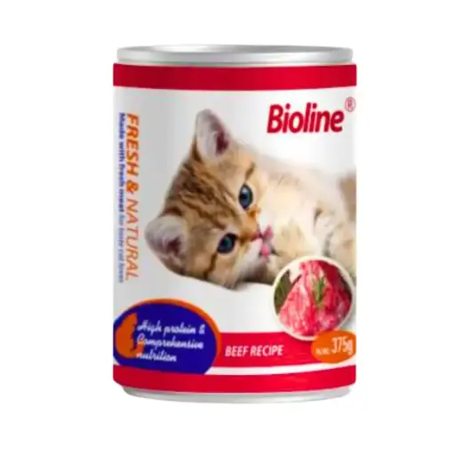 [6970117125337] Bioline Canned Cat Food 375g - Chicken & Vegetables for Vitality