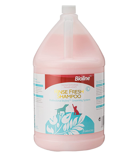 [6970117122329] Bioline Cat & Dog Professional Rinse Fresh Shampoo, 3.8L Volume, Nourishing Milk Oil for Smooth, Color-Protected Coat