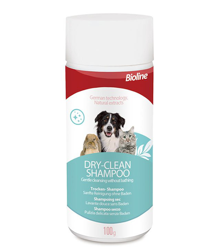 [6970117120202] Bioline Dry Clean Shampoo Foam 100g - Waterless Cleaning for Dogs & Cats