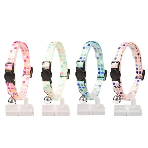 [LR11175] Duvo Cat Collar Nylon Mixed Colors 20x30cm /10mm Candy-1pc