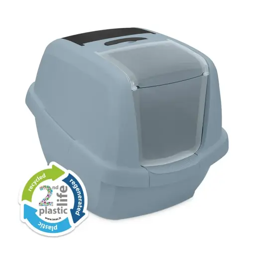 [IM44050R] Imac – Maddy 2nd Life-Hooded Cat Toilet-Blue (65×47.5×47.5cm)