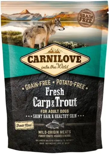 [8595602527533] Carnilove Fresh Carp & Trout Dry Dog Food for Adult Dogs (1.5kg) 