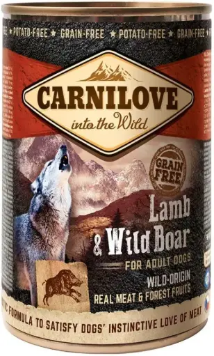 [8595602529315] Carnilove Lamb & Wild Boar for Adult Dogs (Wet Food Cans) 400g