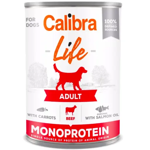[E013761] Calibra Dog Life Adult Beef with Carrots Wet Food Can 400g