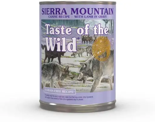 [246] Taste of the Wild Sierra Mountain Canine Formula with Lamb in Gravy Wet Dog Food – 390g Can