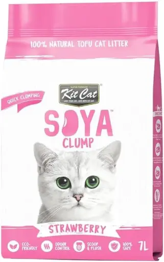 [4170] Kit Cat SOYA CLUMP Soybean Cat Litter - Strawberry Scent - 7L
