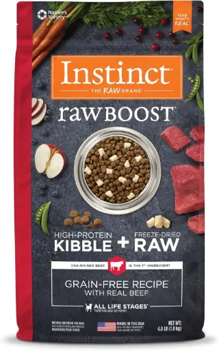 [101488-1] Instinct Raw Boost Kibble Beef Dry Dog Food - 4LB (1.8 kg)
