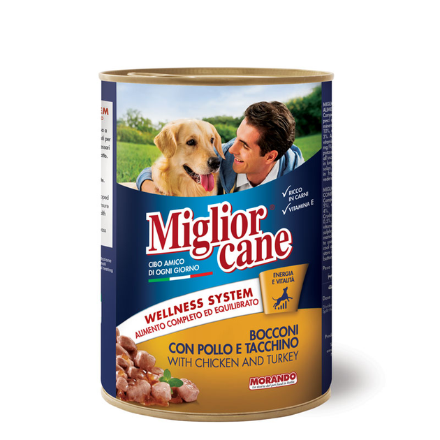 [8007520011105] Miglior Chunks Chicken & Turkey Wet Food Can 405g
