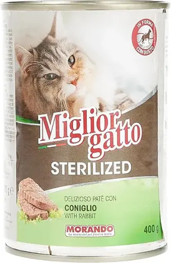 [8007520013536] Miglior Sterilised Rabbit Wet Cat Food Can 400g