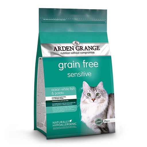 [101246-2] Arden Grange - Grain-Free Adult Sensitive Dry Cat Food - White Fish & Potato - 2kg