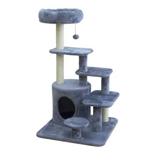  Catry Multi-Level Cat Tower with Scratcher - Compact Play & Rest (59x59x101cm)