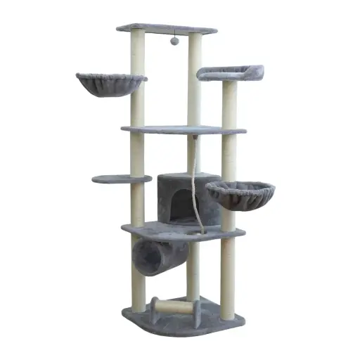  Catry Grand Cat Tower with Scratcher - Multi-Level Play & Relax (55x55x171cm)