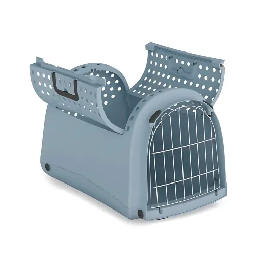  IMAC Linus Cabrio Eco-Friendly Pet Carrier - Avio Blue (50x32x34.5cm) - For Cats & Small Dogs