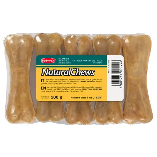 Padovan Natural Chews Bone[Weight - 100g, Count - 5, Size - 8cm]