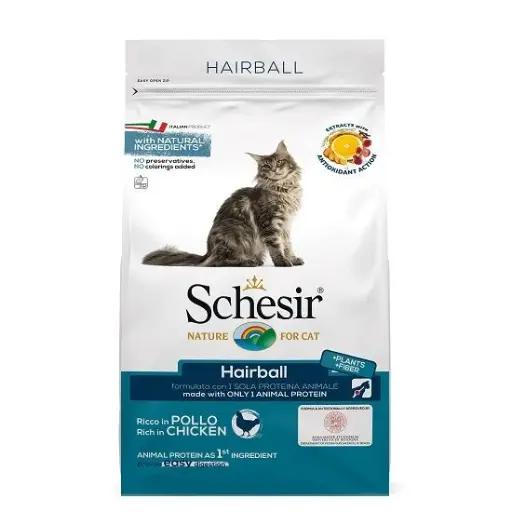 Schesir Cat Dry Food Hairball with Chicken[Weight - 400g]