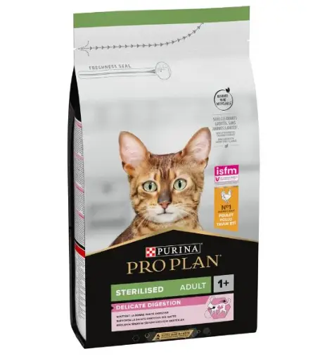 Pro Plan Sterilised Adult Delicate Digestion Dry Cat Food with Chicken, 10 kg