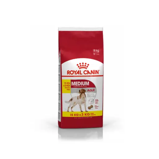 Royal Canin Size Health Nutrition Medium Adult Dry Dog Food – 15+3kg Promo Bag