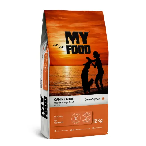 [5634] MyFood Adult Medium & Large Breed Salmon, Derma Support, No Corn & No Soy 12Kg