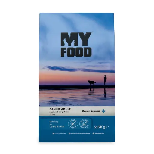 [3633] MyFood Adult Medium & Large Breed Lamb & Rice, Derma Support, No Corn & No Soy 2.5Kg