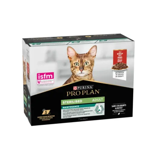 Purina Pro Plan - Sterilised Wet Cat Food - Beef in Gravy