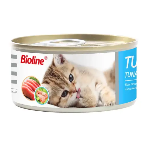 Bioline Cat Tuna Can 80g -Min Order 24 pcs (24 Cans / Box)Fragrance/Flavour: Tuna + Shrimp