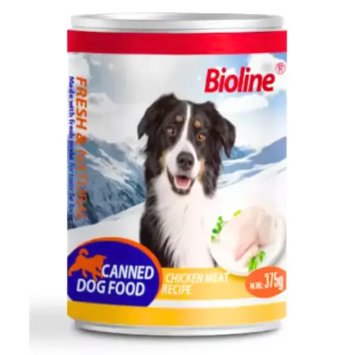 Bioline Canned Dog Food 375g -Min Order 24 pcs (24 Cans / Box)Fragrance/Flavour: Chicken Meat