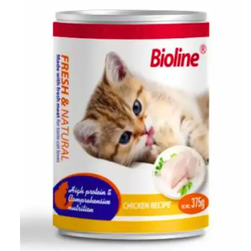 Bioline Canned Cat Food 375g  -Min Order 24 pcs (24 Cans / Box)Fragrance/Flavour: Chicken