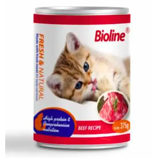 Bioline Canned Cat Food 375g  -Min Order 24 pcs (24 Cans / Box)Fragrance/Flavour: Beef