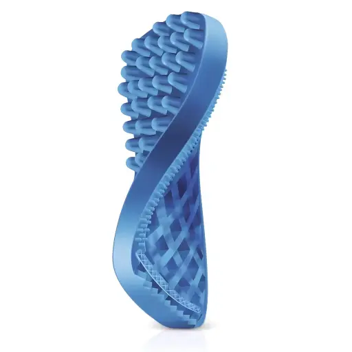 Pet+Me Soft Silicone Brush for Small Dog/Shorthair Cat/Rodents(Blue)