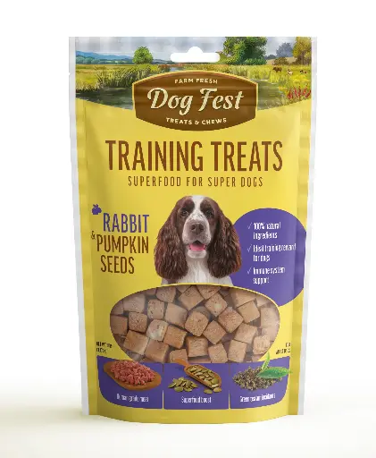 Dog Fest Training Treats Rabbit & Pumpkin Seeds 90gWeight: 90g