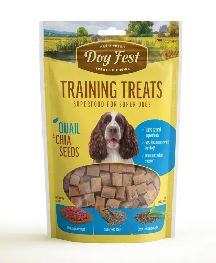 Dog Fest Training Treats Quail & Chia Seeds 90gWeight: 90g